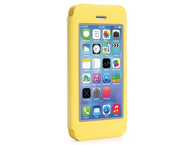 Чехол X-doria Dash Folio View для Apple iPhone 5/5S (желтый, кожаный)