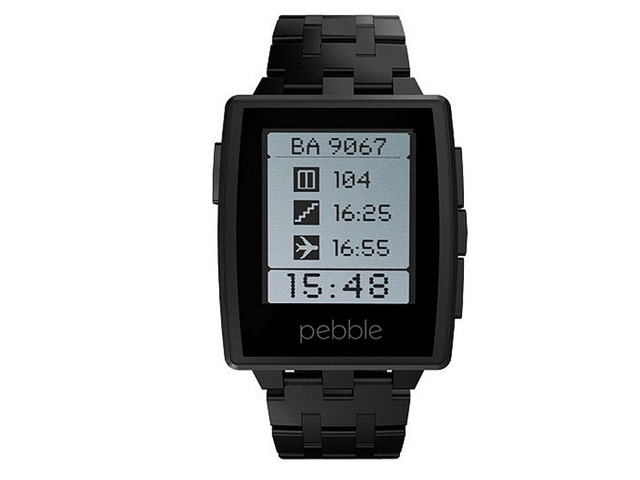 Электронные наручные часы Pebble Steel Smartwatch (черные, стальные)