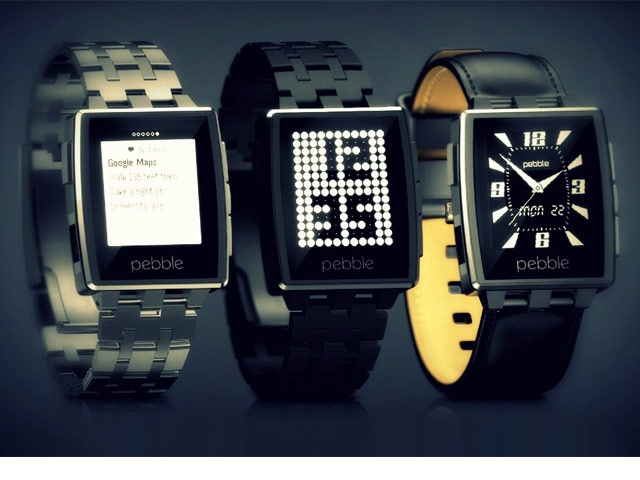 Электронные наручные часы Pebble Steel Smartwatch (черные, стальные)