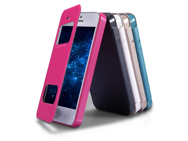 Чехол Nillkin Sparkle Leather Case для Apple iPhone 5/5S (золотистый, кожаный)