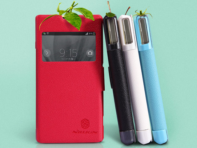 Чехол Nillkin Fresh Series Leather case для Sony Xperia Z1 compact M51W (голубой, кожаный)