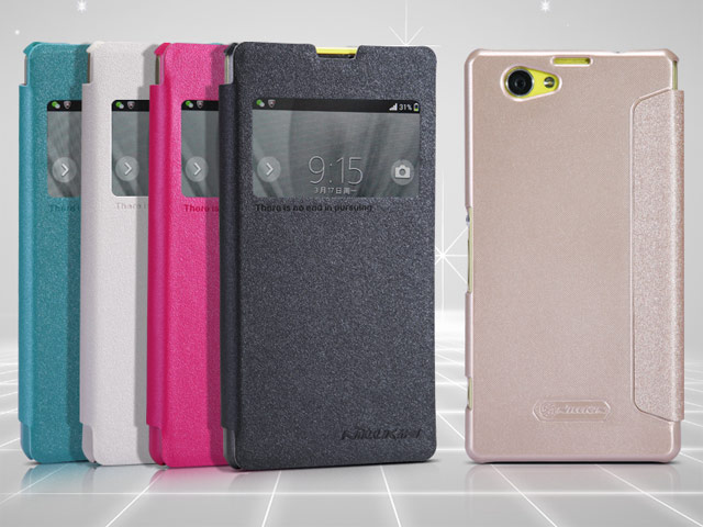 Чехол Nillkin Sparkle Leather Case для Sony Xperia Z1 compact M51W (золотистый, кожаный)