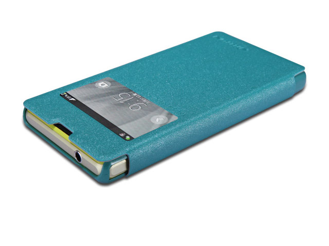 Чехол Nillkin Sparkle Leather Case для Sony Xperia Z1 compact M51W (голубой, кожаный)
