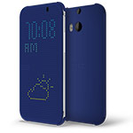Чехол HTC Dot View для HTC new One (HTC M8) (синий, пластиковый)