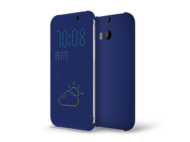 Чехол HTC Dot View для HTC new One (HTC M8) (синий, пластиковый)