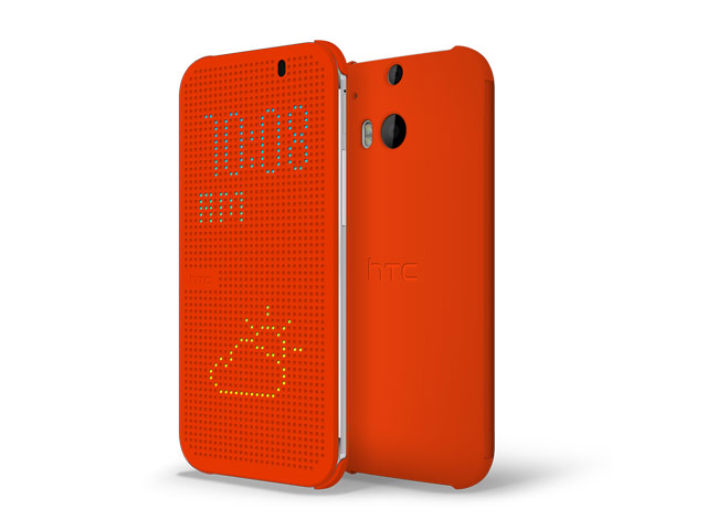 Чехол HTC Dot View для HTC new One (HTC M8) (оранжевый, пластиковый)