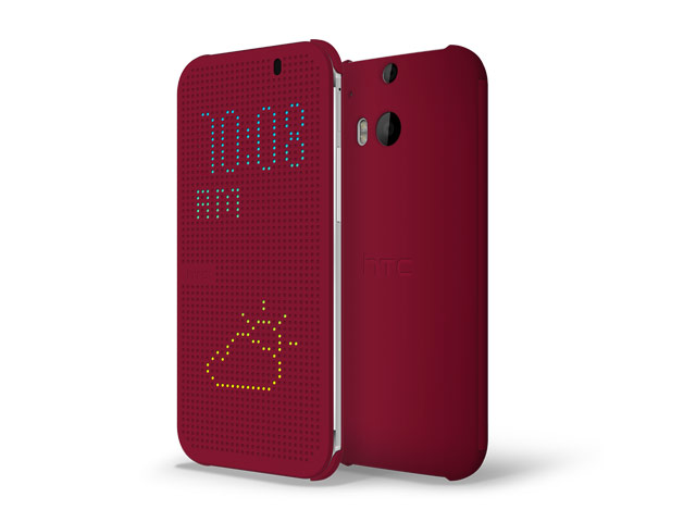 Чехол HTC Dot View для HTC new One (HTC M8) (красный, пластиковый)