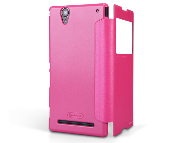 Чехол Nillkin Sparkle Leather Case для Sony Xperia T2 Ultra XM50h (розовый, кожаный)