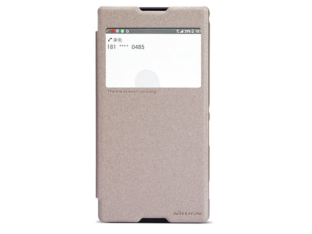 Чехол Nillkin Sparkle Leather Case для Sony Xperia T2 Ultra XM50h (золотистый, кожаный)