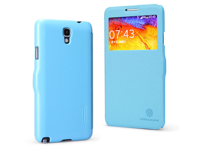 Чехол Nillkin Fresh Series Leather case для Samsung Galaxy Note 3 Neo N7505 (голубой, кожаный)