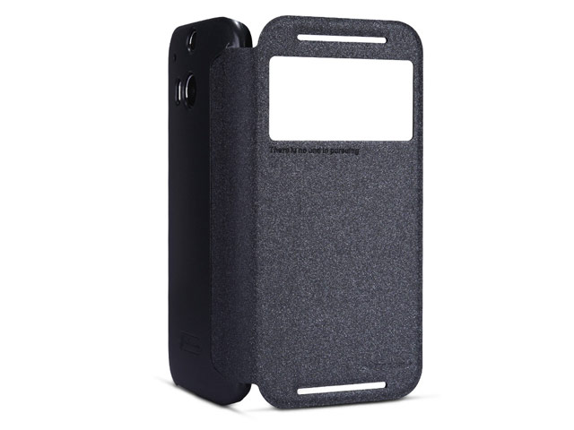 Чехол Nillkin Sparkle Leather Case для HTC new One (HTC M8) (черный, кожаный)