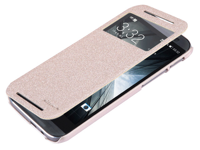 Чехол Nillkin Sparkle Leather Case для HTC new One (HTC M8) (золотистый, кожаный)