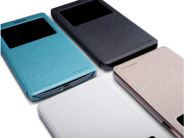 Чехол Nillkin Sparkle Leather Case для OPPO Find 7 X9007 (голубой, кожаный)