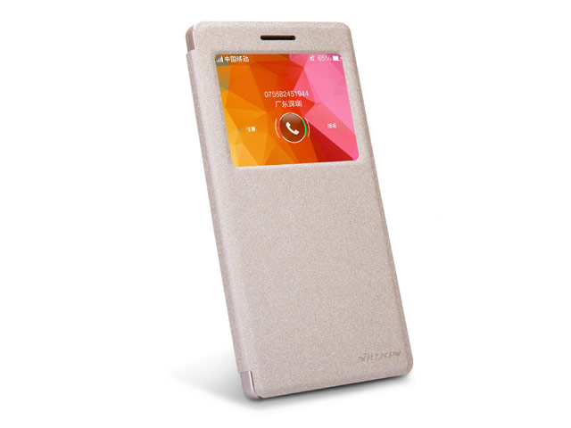 Чехол Nillkin Sparkle Leather Case для OPPO Find 7 X9007 (золотистый, кожаный)