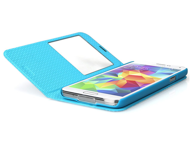 Чехол X-doria Dash Folio One case для Samsung Galaxy S5 SM-G900 (голубой, кожаный)