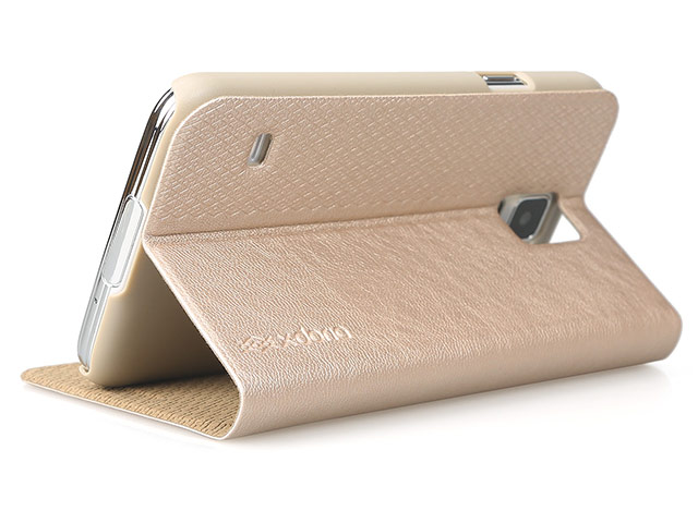 Чехол X-doria Dash Folio One case для Samsung Galaxy S5 SM-G900 (золотистый, кожаный)