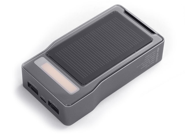 Внешняя батарея X-doria Aurora Solar Power Bank универсальная (серая, 7800 mAh, microUSB)