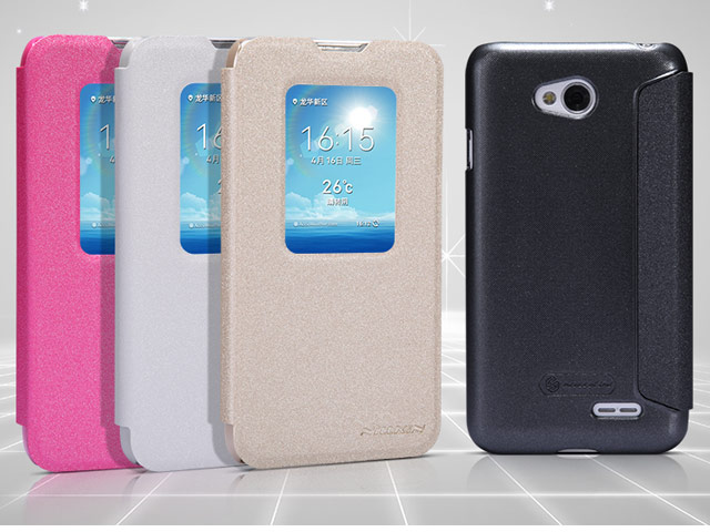 Чехол Nillkin Sparkle Leather Case для LG L70 D325 (черный, кожаный)