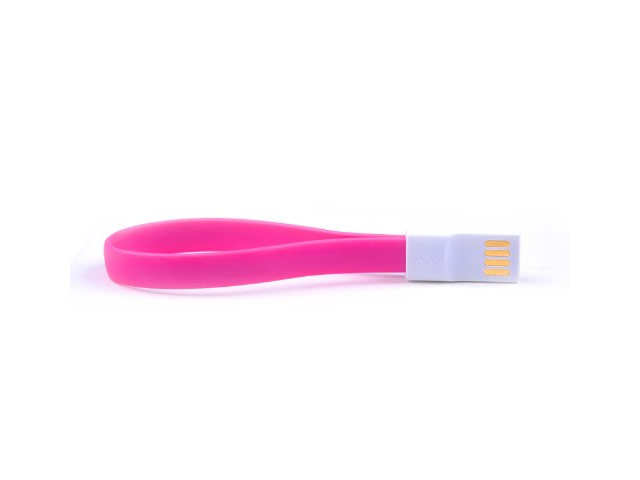 USB-кабель Vojo Magnet универсальный (розовый, 0.2 метра, microUSB, магнитный)