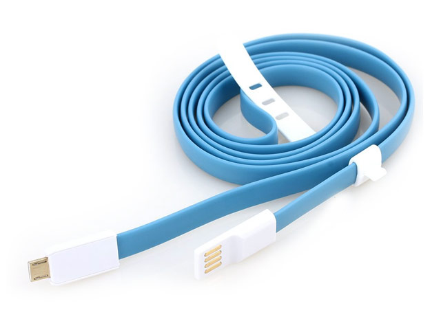 USB-кабель Vojo Trim универсальный (синий, 1.2 метра, microUSB, магнитный)
