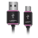 USB-кабель Ujoin V-Data Cable универсальный (черный/розовый, microUSB, 1.2 м)