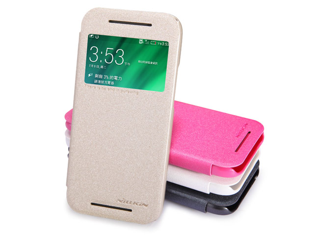 Чехол Nillkin Sparkle Leather Case для HTC One mini 2 (HTC M8 mini) (черный, кожаный)