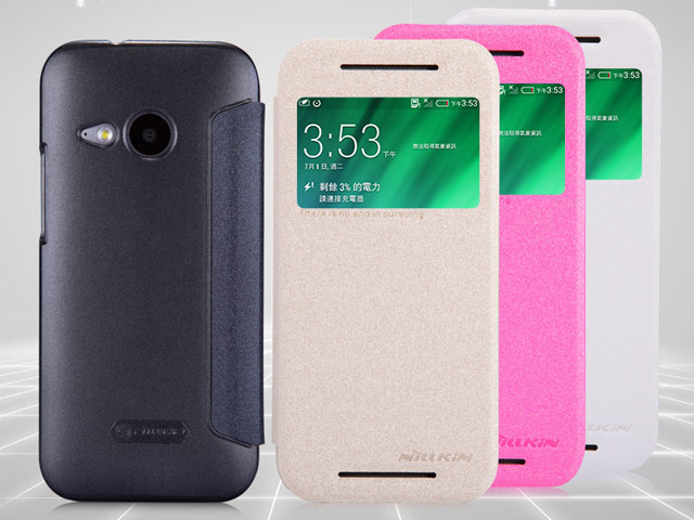 Чехол Nillkin Sparkle Leather Case для HTC One mini 2 (HTC M8 mini) (черный, кожаный)