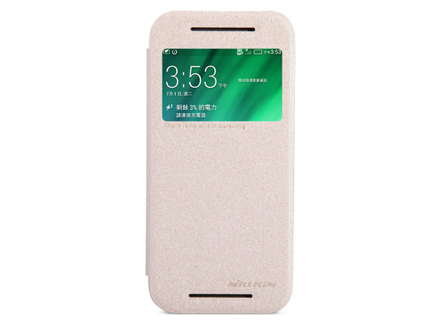 Чехол Nillkin Sparkle Leather Case для HTC One mini 2 (HTC M8 mini) (золотистый, кожаный)