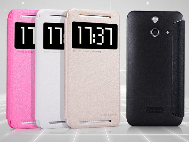 Чехол Nillkin Sparkle Leather Case для HTC One E8 (черный, кожаный)