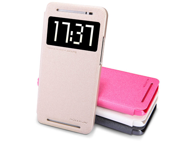 Чехол Nillkin Sparkle Leather Case для HTC One E8 (черный, кожаный)