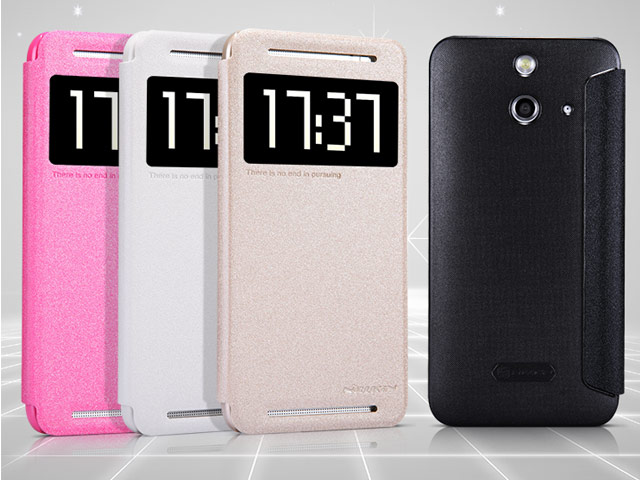 Чехол Nillkin Sparkle Leather Case для HTC One E8 (розовый, кожаный)