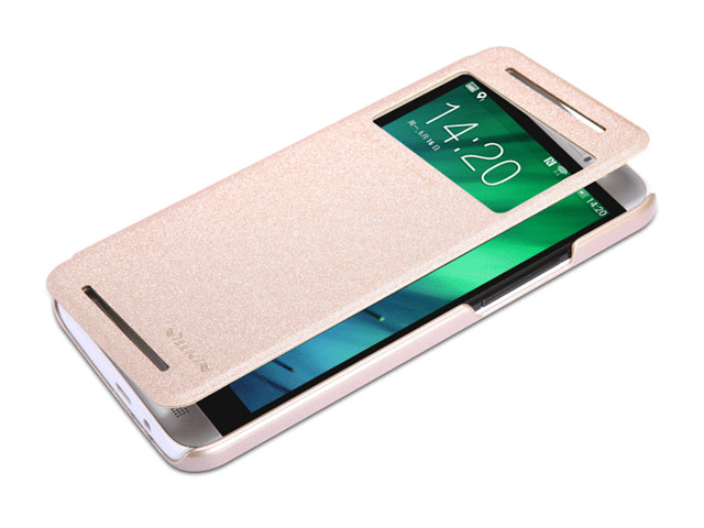 Чехол Nillkin Sparkle Leather Case для HTC One E8 (золотистый, кожаный)