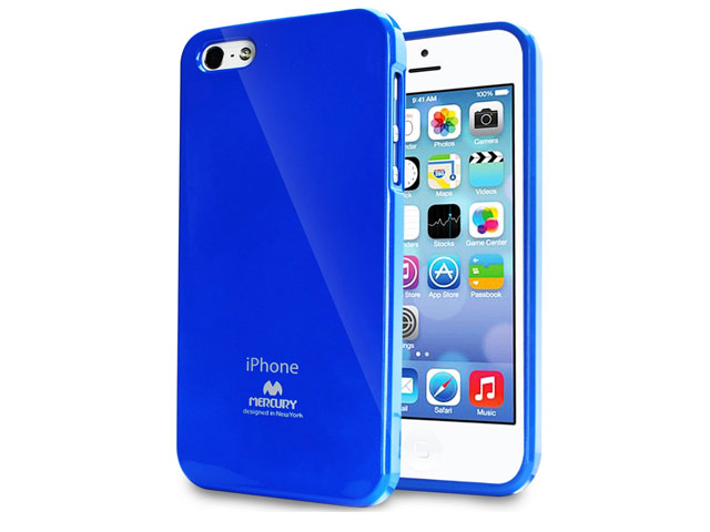 Чехол Mercury Goospery Jelly Case для Apple iPhone 5/5S (синий, гелевый)