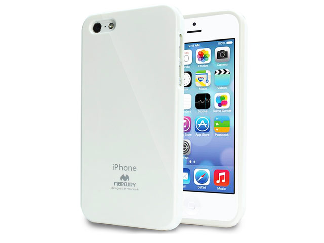 Чехол Mercury Goospery Jelly Case для Apple iPhone 5/5S (белый, гелевый)