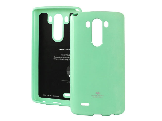 Чехол Mercury Goospery Jelly Case для LG G3 D850 (бирюзовый, гелевый)