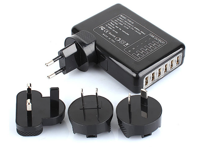 Зарядное устройство Yotrix MultiCharger универсальное (сетевое, 4A, 6xUSB, черное)