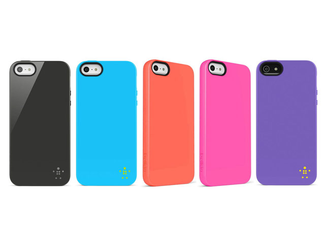 Чехол Belkin Grip Neon Glo для Apple iPhone 5/5S (голубой, гелевый)