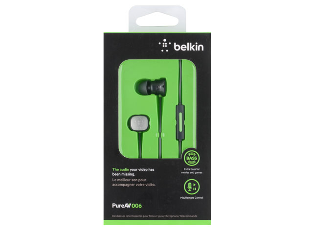 Наушники Belkin PureAV 006 (черный, пульт/микрофон)