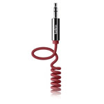 AUX-кабель Belkin Mixit Coiled 6' cable (красный, 1,8 м, разъемы 3.5 мм, пружина)