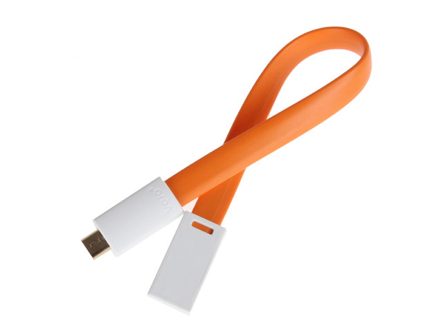 USB-кабель Vojo Magnet универсальный (оранжевый, 0.2 метра, microUSB, магнитный)