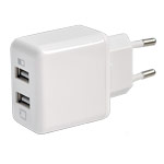 Зарядное устройство Yotrix USB Power Adapter универсальное (сетевое, 2.4A, 2xUSB, белое)