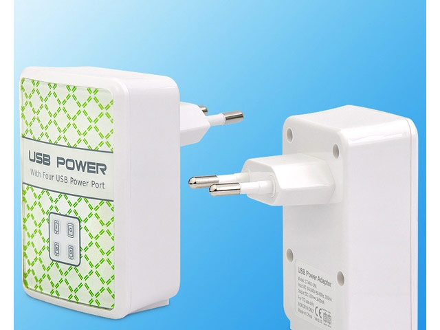 Зарядное устройство Yotrix USB Power Adapter универсальное (сетевое, 2.4A, 4xUSB, белое)