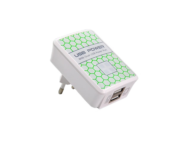 Зарядное устройство Yotrix USB Power Adapter универсальное (сетевое, 2.1A, 2xUSB, белое)