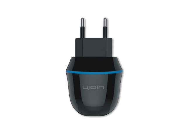 Зарядное устройство Ujoin V-Travel Charger универсальное (сетевое, 2.1A, черное/голубое)