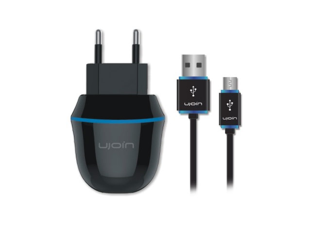 Зарядное устройство Ujoin V-Travel Charger универсальное (сетевое, 2.1A, microUSB, черное)