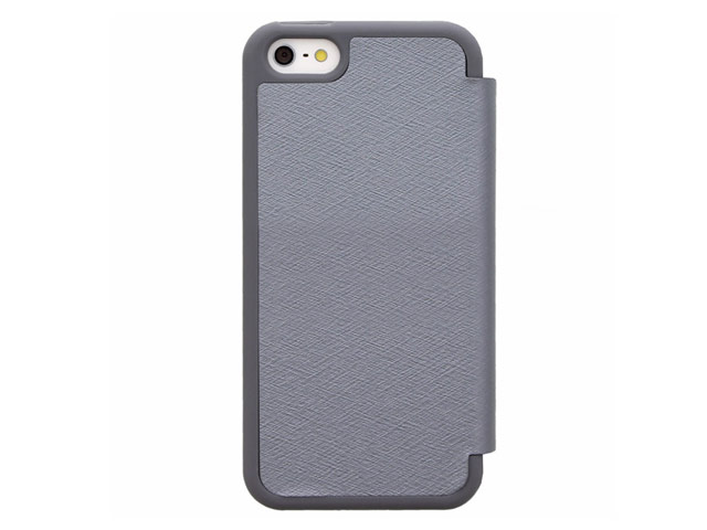 Чехол Mercury Goospery WOW Bumper View для Apple iPhone 5/5S (серый, кожаный)
