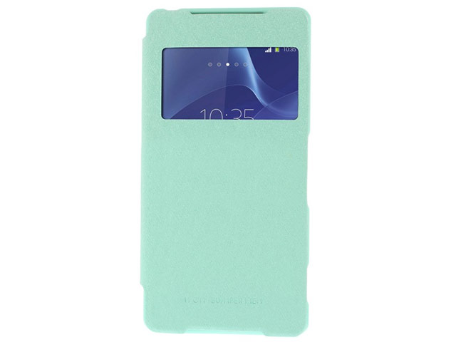 Чехол Mercury Goospery WOW Bumper View для Sony Xperia Z2 L50t (бирюзовый, кожаный)