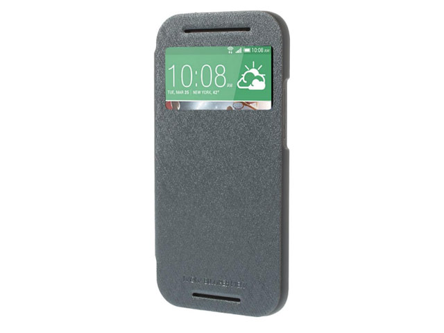 Чехол Mercury Goospery WOW Bumper View для HTC new One (HTC M8) (серый, кожаный)