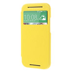 Чехол Mercury Goospery WOW Bumper View для HTC new One (HTC M8) (желтый, кожаный)