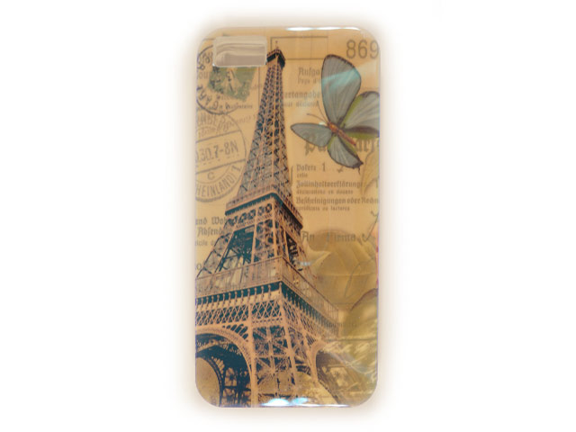 Чехол Yotrix CreativeCase для Apple iPhone 5/5S (Eiffel Butterfly, гелевый) (NPG)